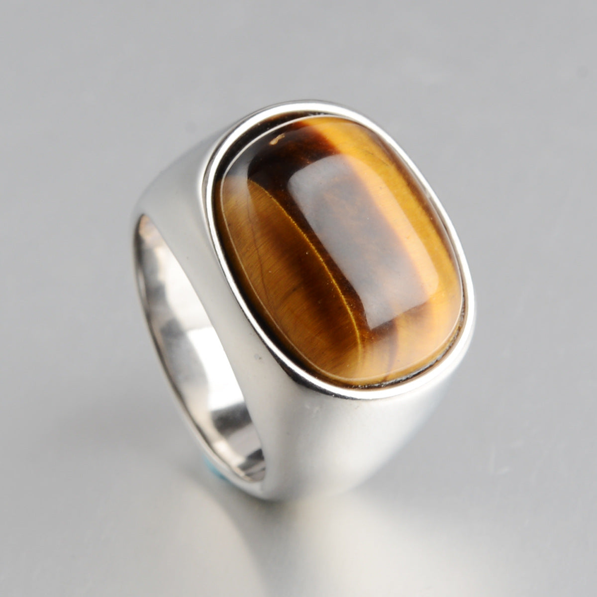 Simple Tigereye Stainless Steel Ring - 𝓢𝓱𝓸𝓹𝓵𝓮𝓬𝔂