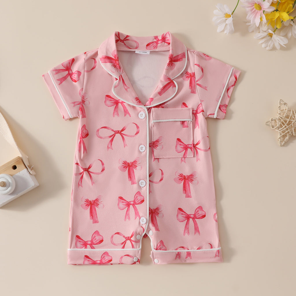 Printed Fashion Personalized Girls' Bow Jumpsuit - 𝓢𝓱𝓸𝓹𝓵𝓮𝓬𝔂