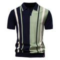 Men's Lapel Short Sleeve Knitted Polo Striped Stitching - 𝓢𝓱𝓸𝓹𝓵𝓮𝓬𝔂