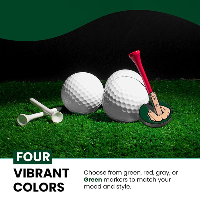 Golf Hat Clip 25mm Round Coin Vertical Middle Finger Ballmarker With Magnet