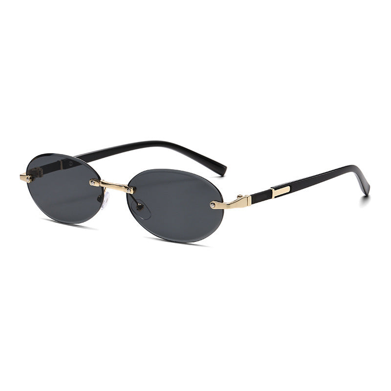 Trimming Oval Frame Sunglasses Frameless Hot Girl Sunglasses - 𝓢𝓱𝓸𝓹𝓵𝓮𝓬𝔂