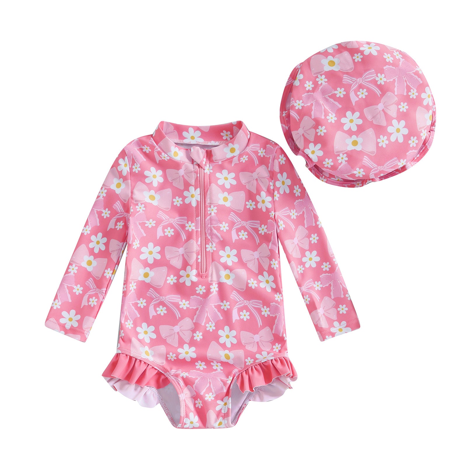 Girls' Fashion Bowknot Pattern One-piece With Hat - 𝓢𝓱𝓸𝓹𝓵𝓮𝓬𝔂