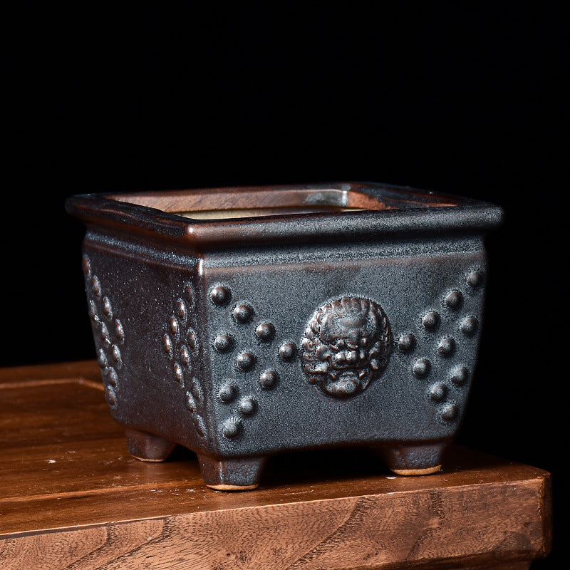 Retro Chinese Style Ceramic Flower Pot Square Creative - 𝓢𝓱𝓸𝓹𝓵𝓮𝓬𝔂