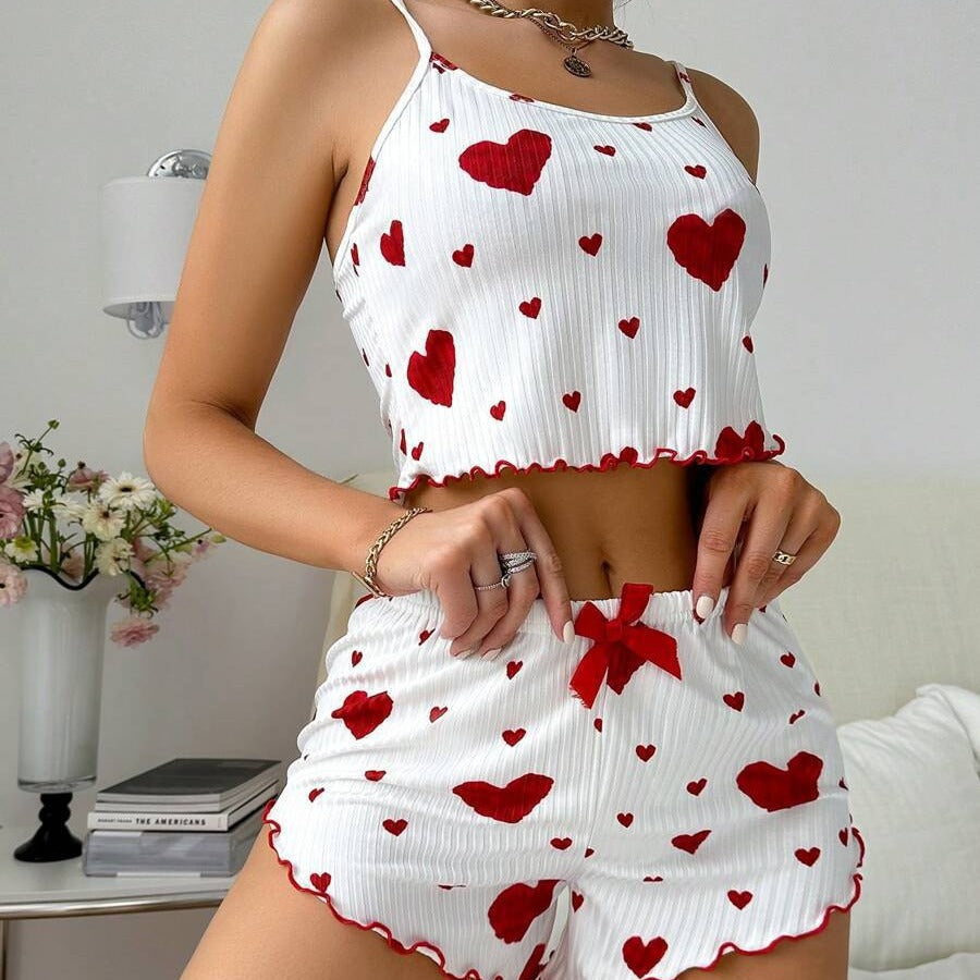 Summer Suspender Elastic Shorts Pajamas Women's Suit - 𝓢𝓱𝓸𝓹𝓵𝓮𝓬𝔂