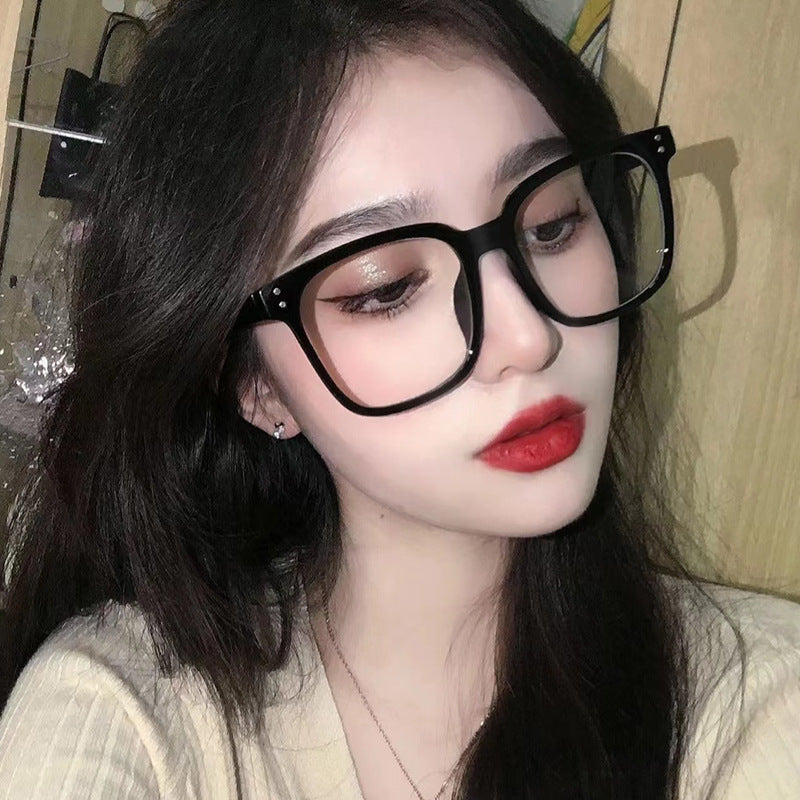 Internet Celebrity Vintage With Large Rims Glasses Women's Korean-style Ins Round Face - 𝓢𝓱𝓸𝓹𝓵𝓮𝓬𝔂