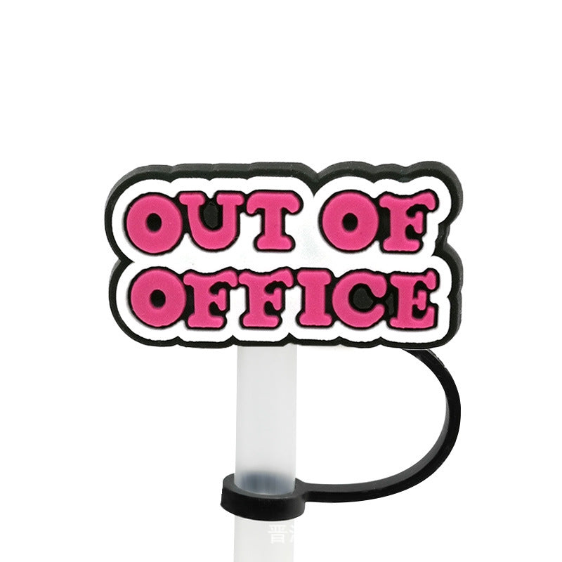 Straw Mouthpiece Silicone Dust Plug Decorative Buckle Clip Personalized Letter Label - 𝓢𝓱𝓸𝓹𝓵𝓮𝓬𝔂