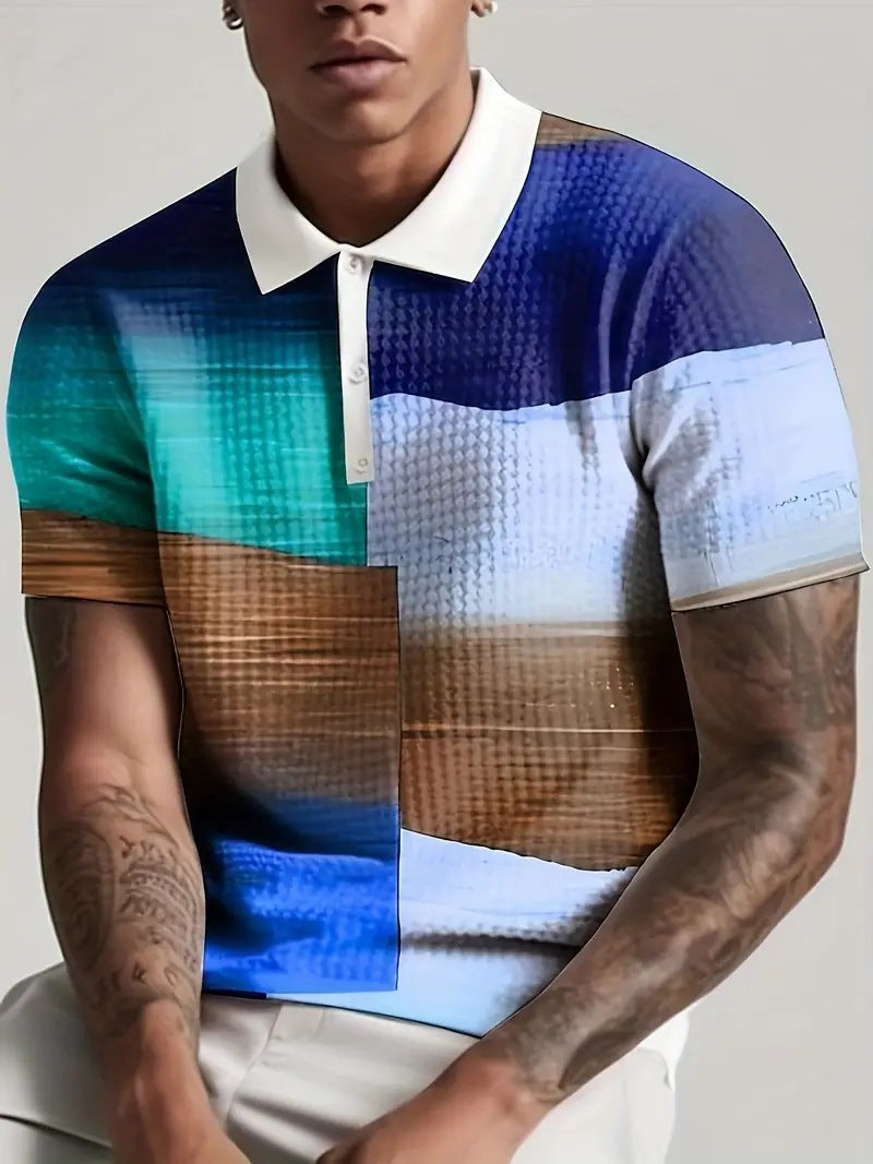 Men's Print Breathable Fashion Polo Shirt Top - 𝓢𝓱𝓸𝓹𝓵𝓮𝓬𝔂