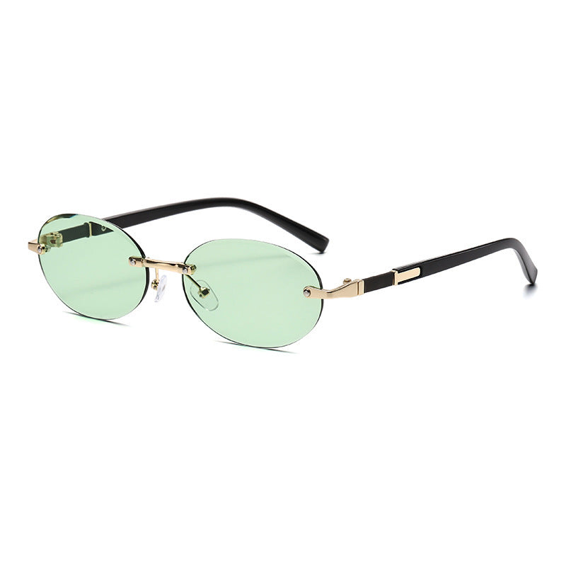 Trimming Oval Frame Sunglasses Frameless Hot Girl Sunglasses - 𝓢𝓱𝓸𝓹𝓵𝓮𝓬𝔂