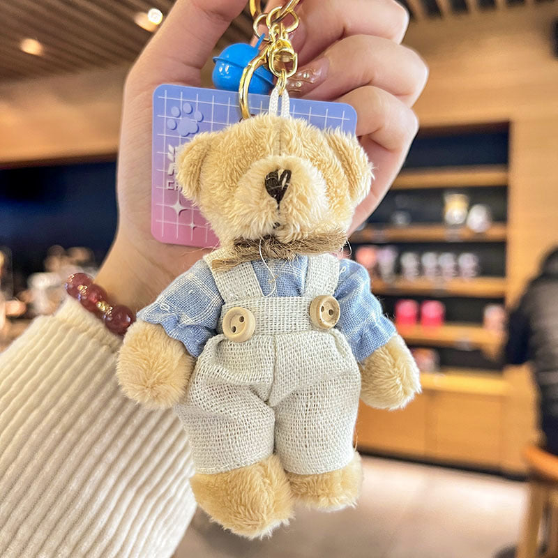 Cartoon Key Button Plush Sackcloth Bear Doll Schoolbag Pendant - 𝓢𝓱𝓸𝓹𝓵𝓮𝓬𝔂