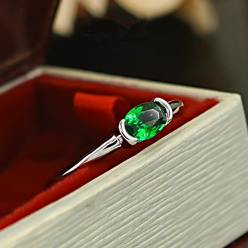 Minimalist Style Simple Bracelet Light Arm Artificial Cultivation Emerald Ring High Carbon Rhinestone Ring - 𝓢𝓱𝓸𝓹𝓵𝓮𝓬𝔂