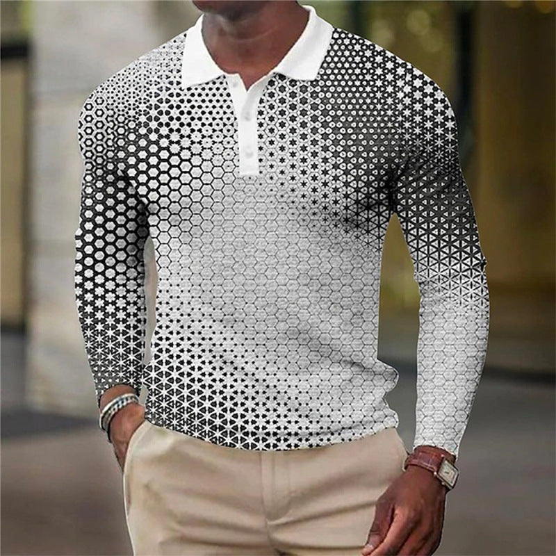 Men's Long Sleeve Inner Wear Loose Casual Solid Color Gradient Top - 𝓢𝓱𝓸𝓹𝓵𝓮𝓬𝔂