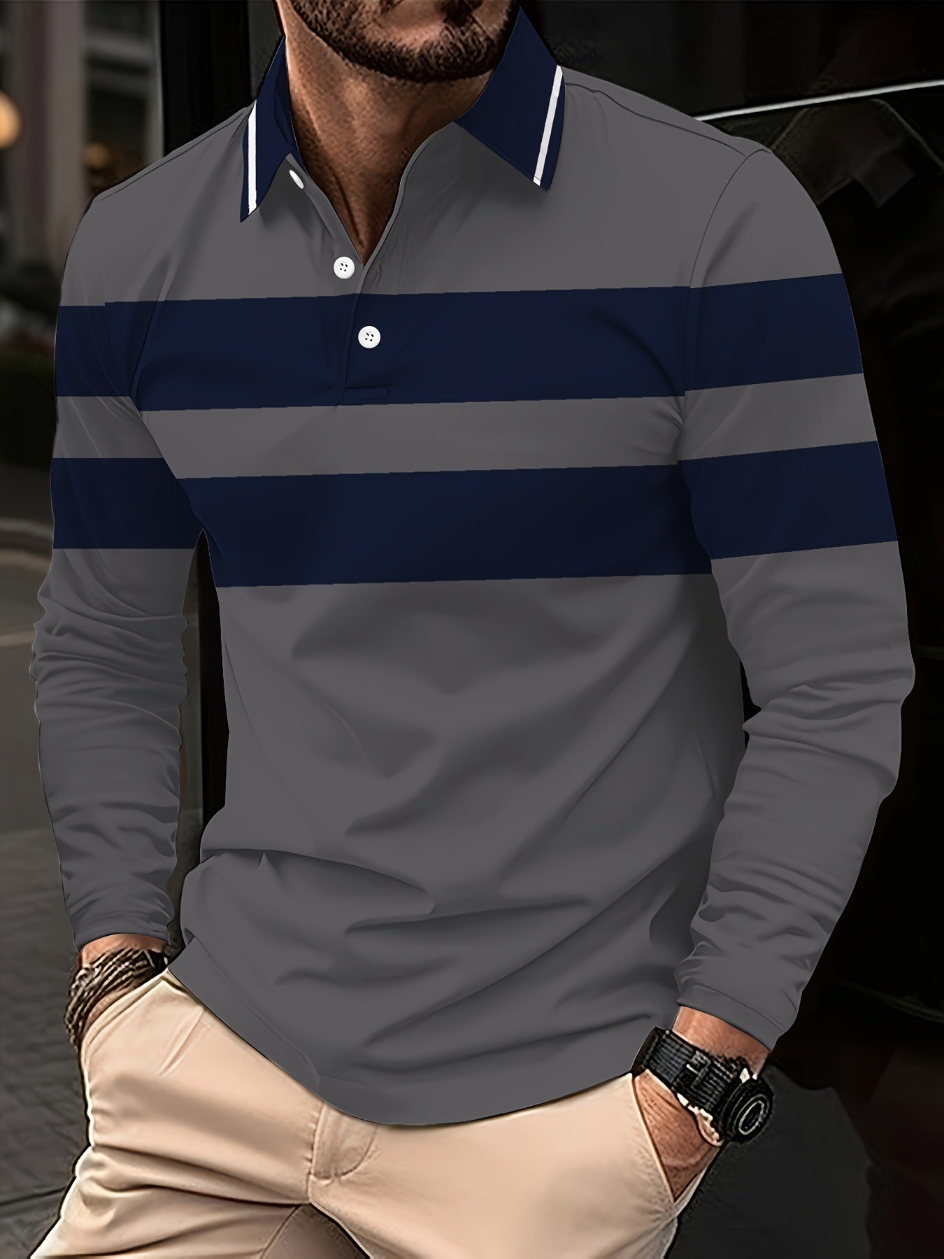 Men's Button Casual Slim Lapel 3D Printed Long Sleeve - 𝓢𝓱𝓸𝓹𝓵𝓮𝓬𝔂