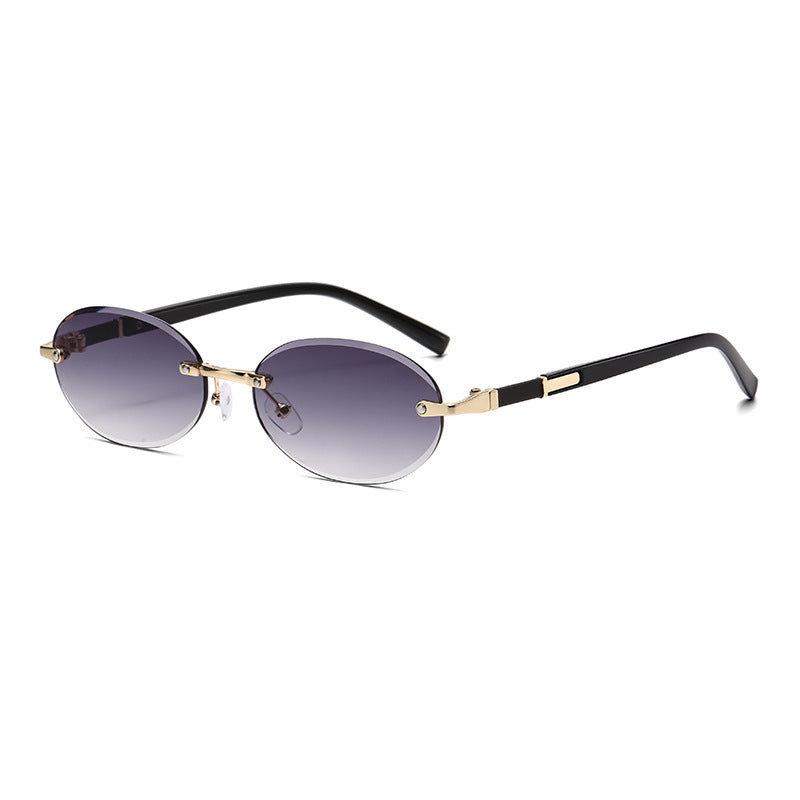 Trimming Oval Frame Sunglasses Frameless Hot Girl Sunglasses - 𝓢𝓱𝓸𝓹𝓵𝓮𝓬𝔂