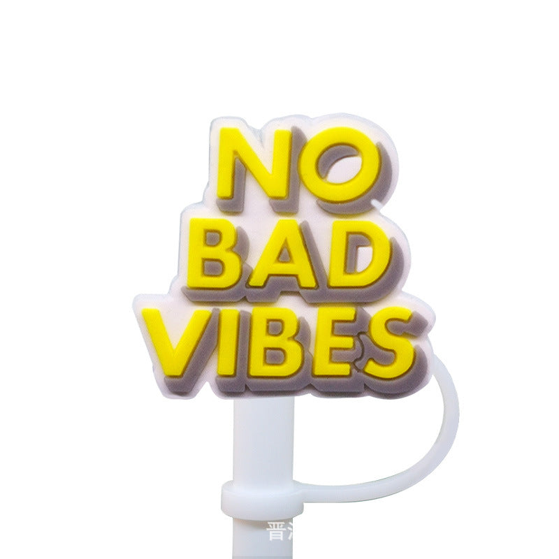 Straw Mouthpiece Silicone Dust Plug Decorative Buckle Clip Personalized Letter Label - 𝓢𝓱𝓸𝓹𝓵𝓮𝓬𝔂