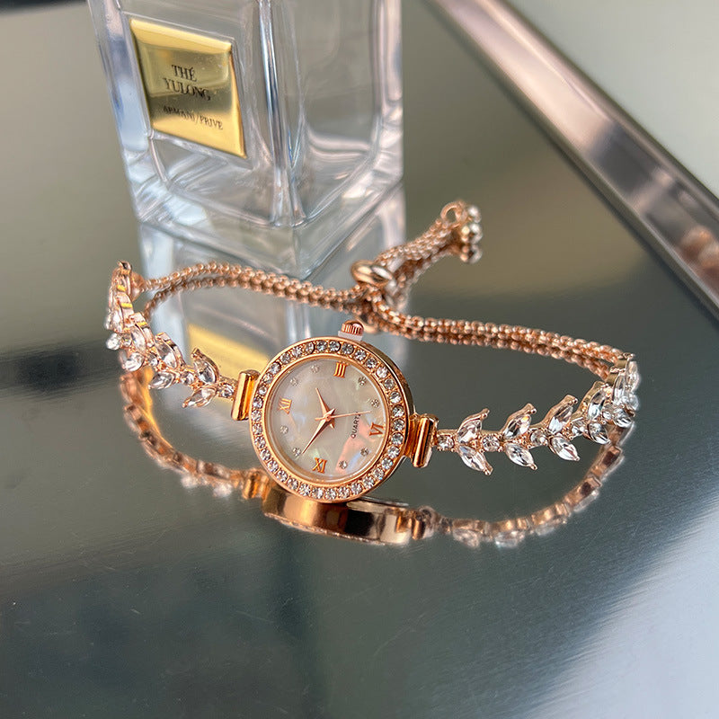 Affordable Luxury Diamond-embedded Free Adjustable Bracelet Quartz Watch - 𝓢𝓱𝓸𝓹𝓵𝓮𝓬𝔂