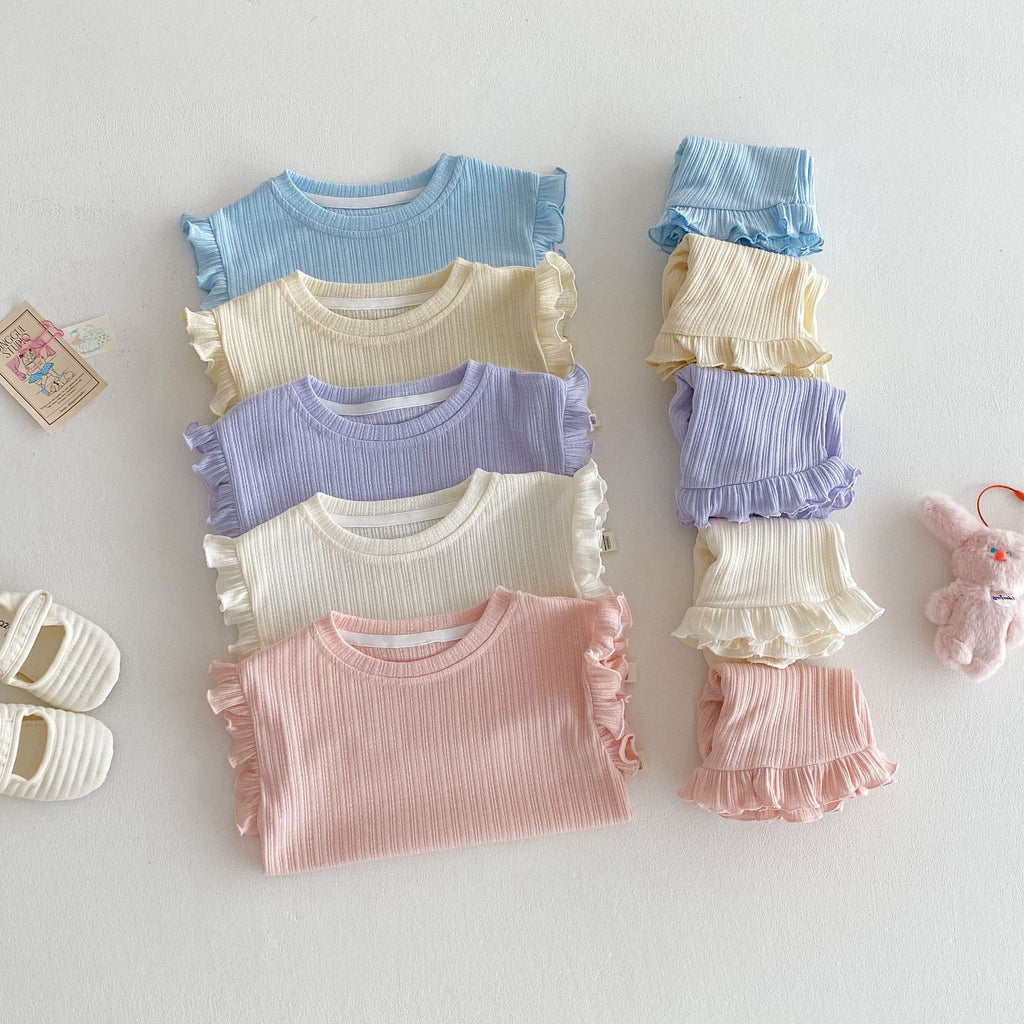 Wooden Ear Vest Baby Fashionable Korean Style Shorts Fashion Two-piece Suit - 𝓢𝓱𝓸𝓹𝓵𝓮𝓬𝔂