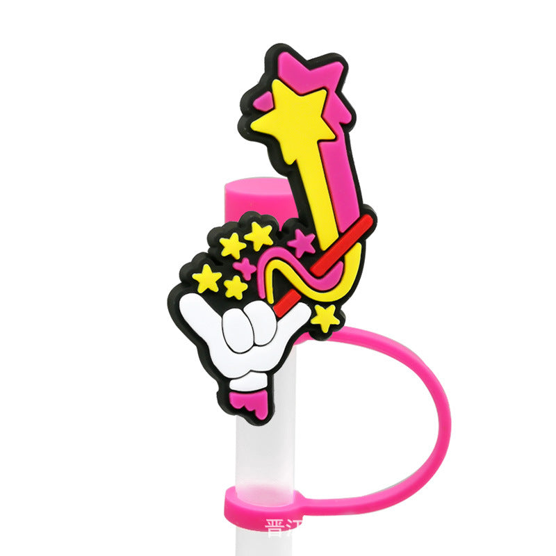 Straw Mouthpiece Silicone Dust Plug Decorative Buckle Clip Personalized Letter Label - 𝓢𝓱𝓸𝓹𝓵𝓮𝓬𝔂