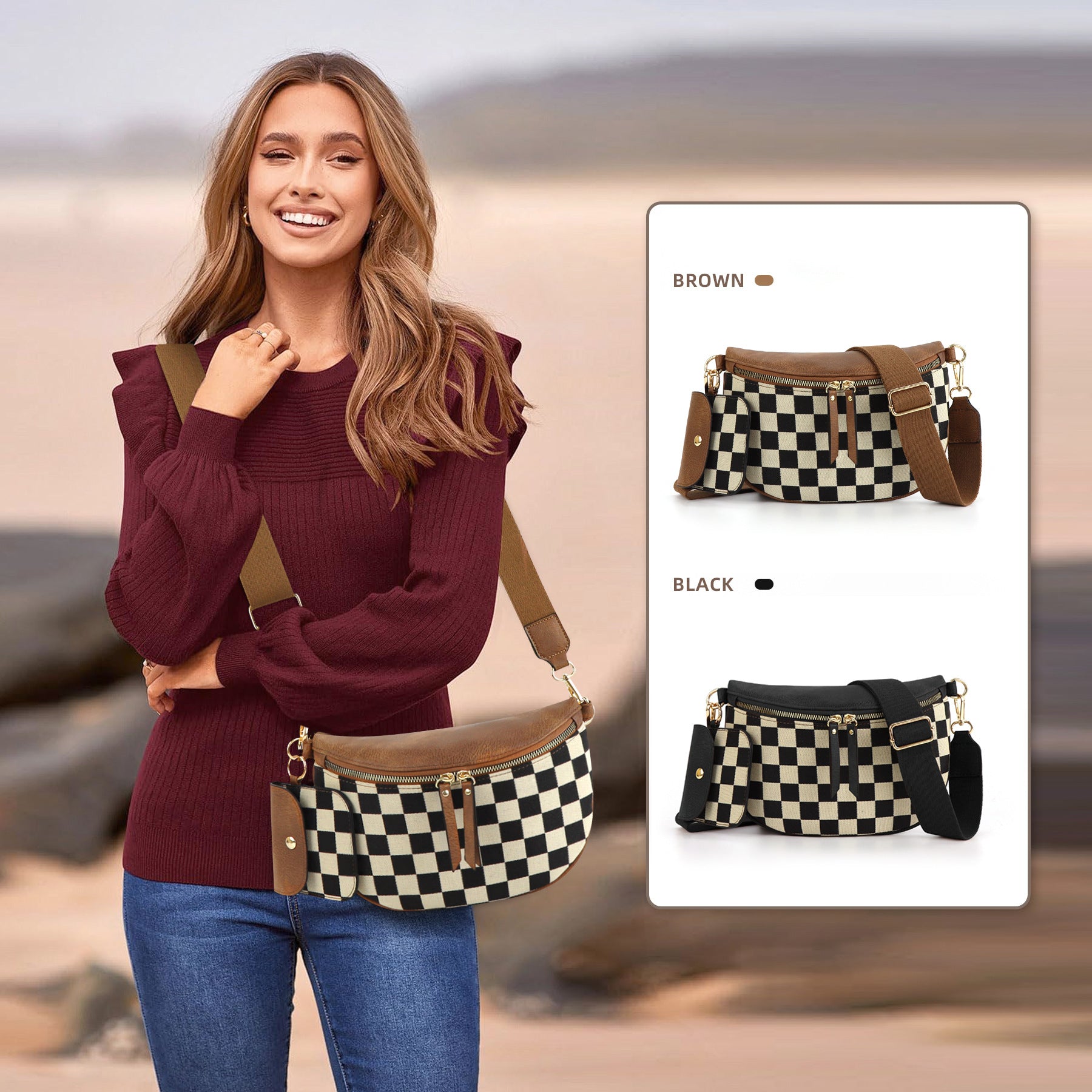 Plaid Waist Trendy All-match Messenger Bag - 𝓢𝓱𝓸𝓹𝓵𝓮𝓬𝔂