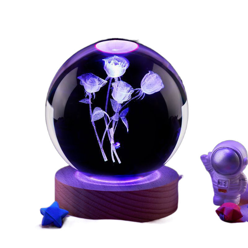 Moon Small Night Lamp Decoration Creative Crystal Ball - 𝓢𝓱𝓸𝓹𝓵𝓮𝓬𝔂