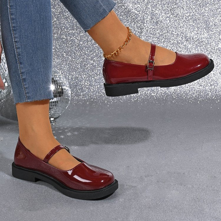 Flat Soft Surface Soft Bottom Shoes Square Mouth Leather Shoes - 𝓢𝓱𝓸𝓹𝓵𝓮𝓬𝔂