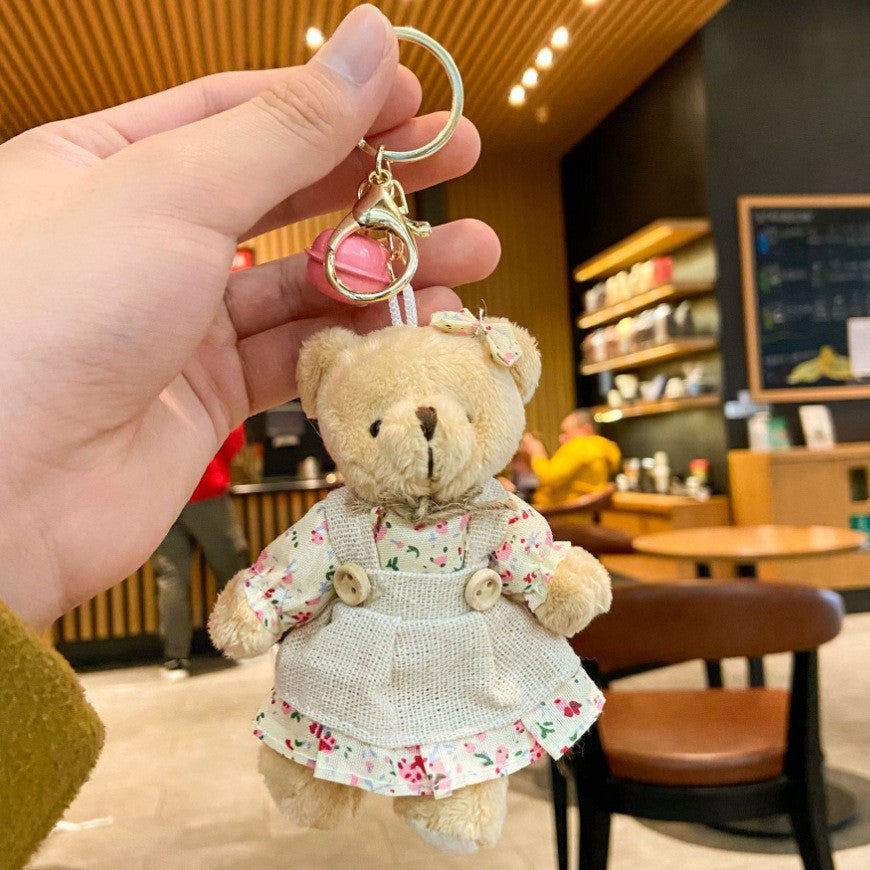 Cartoon Key Button Plush Sackcloth Bear Doll Schoolbag Pendant - 𝓢𝓱𝓸𝓹𝓵𝓮𝓬𝔂