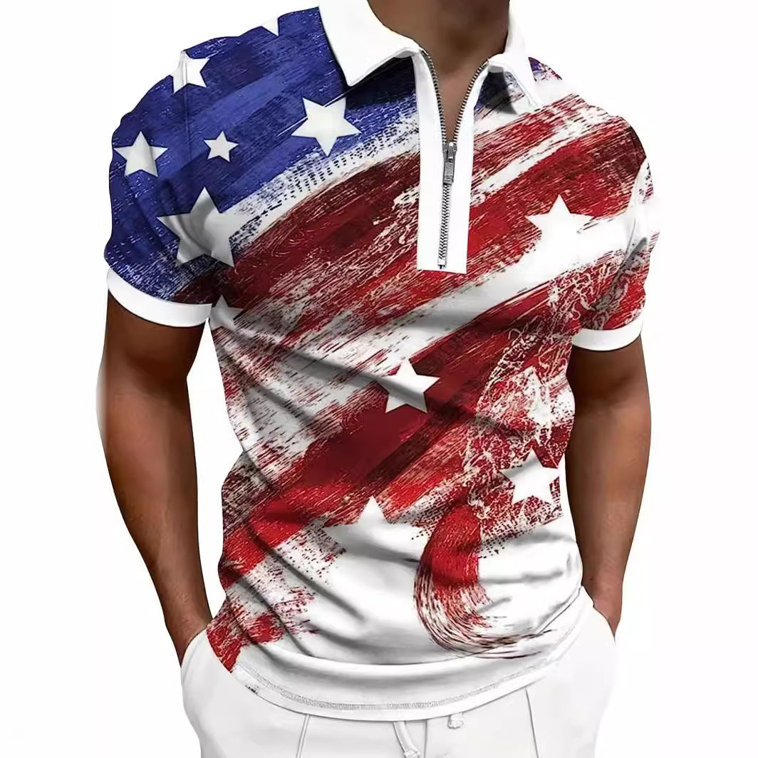 Men's Print Breathable Fashion Polo Shirt Top - 𝓢𝓱𝓸𝓹𝓵𝓮𝓬𝔂