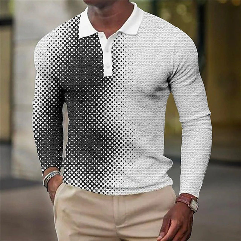 Men's Long Sleeve Inner Wear Loose Casual Solid Color Gradient Top - 𝓢𝓱𝓸𝓹𝓵𝓮𝓬𝔂