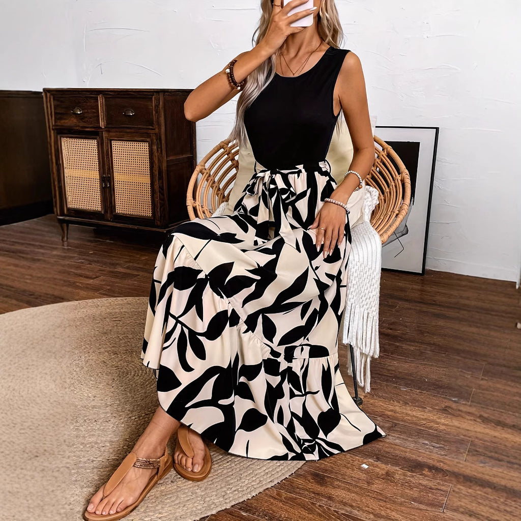 Spring And Summer Fashion Print Stitching Dress - 𝓢𝓱𝓸𝓹𝓵𝓮𝓬𝔂