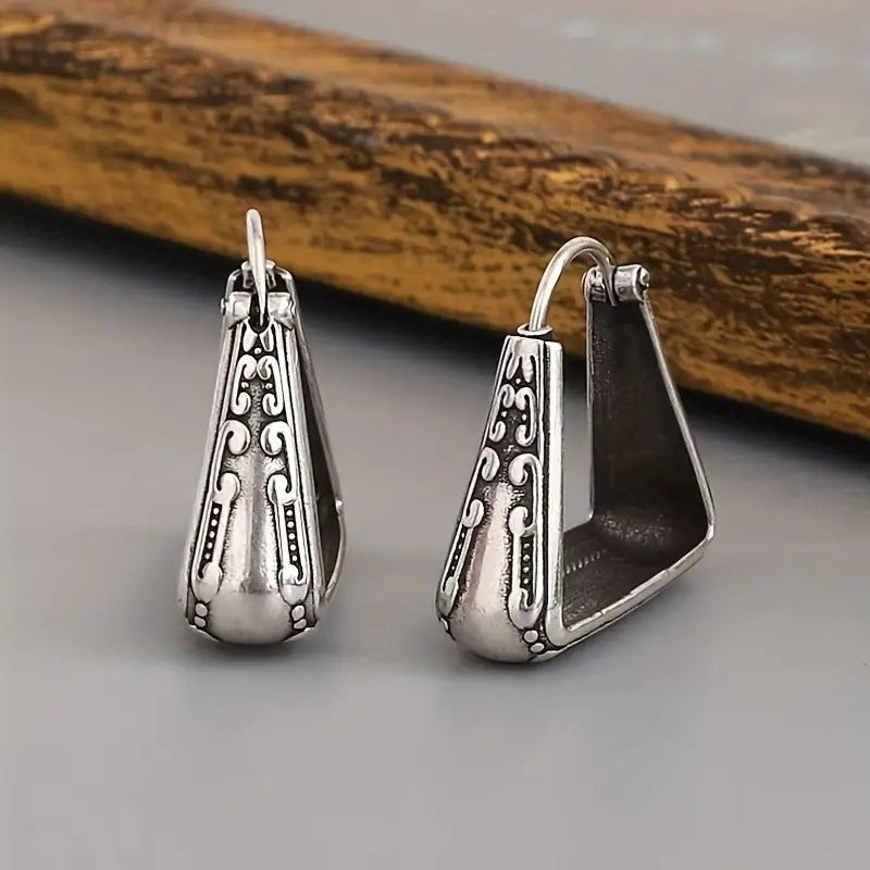 European And American Retro Geometric Carved Pattern Earrings - 𝓢𝓱𝓸𝓹𝓵𝓮𝓬𝔂