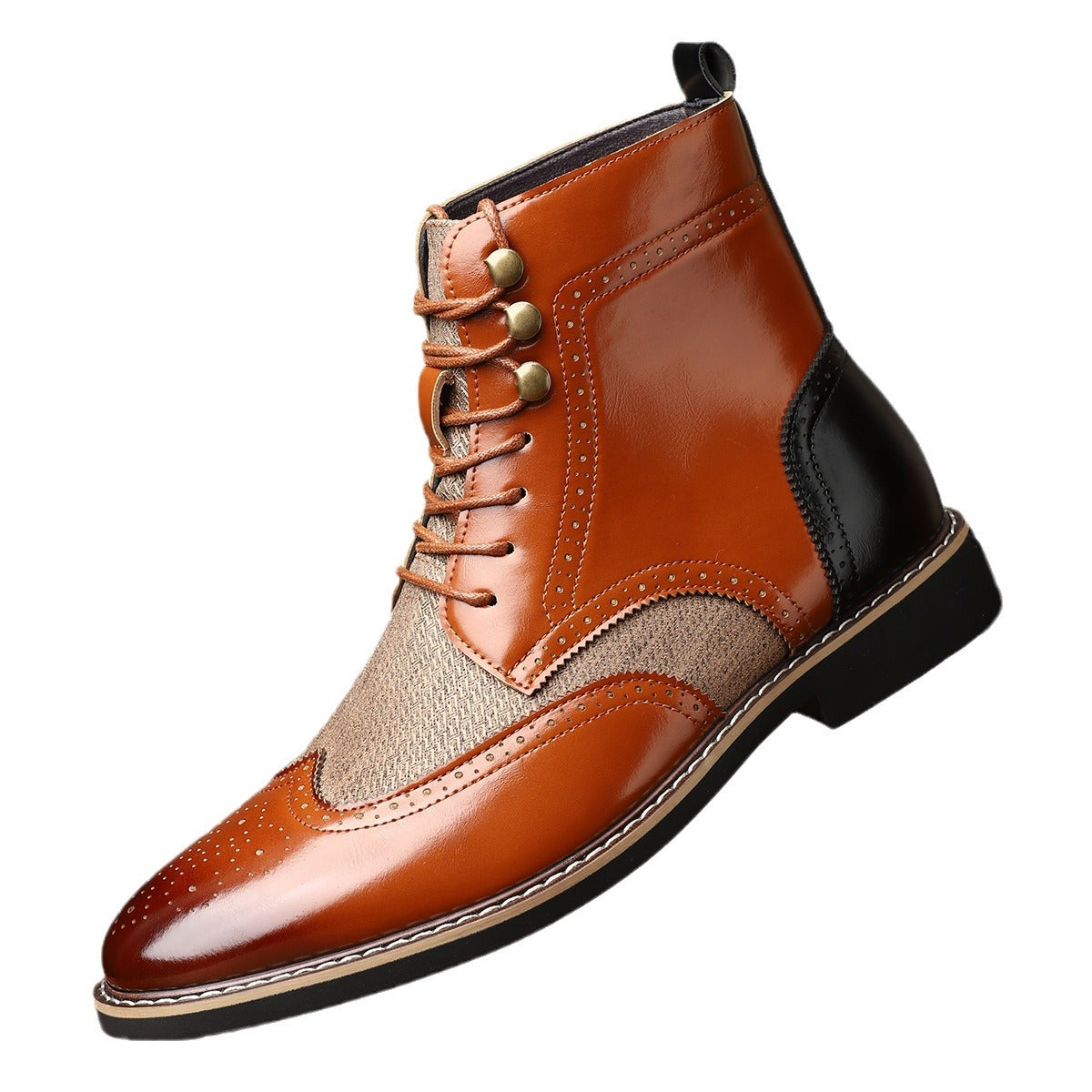 New British Men's High Top Color Blocked Leather Shoes - 𝓢𝓱𝓸𝓹𝓵𝓮𝓬𝔂