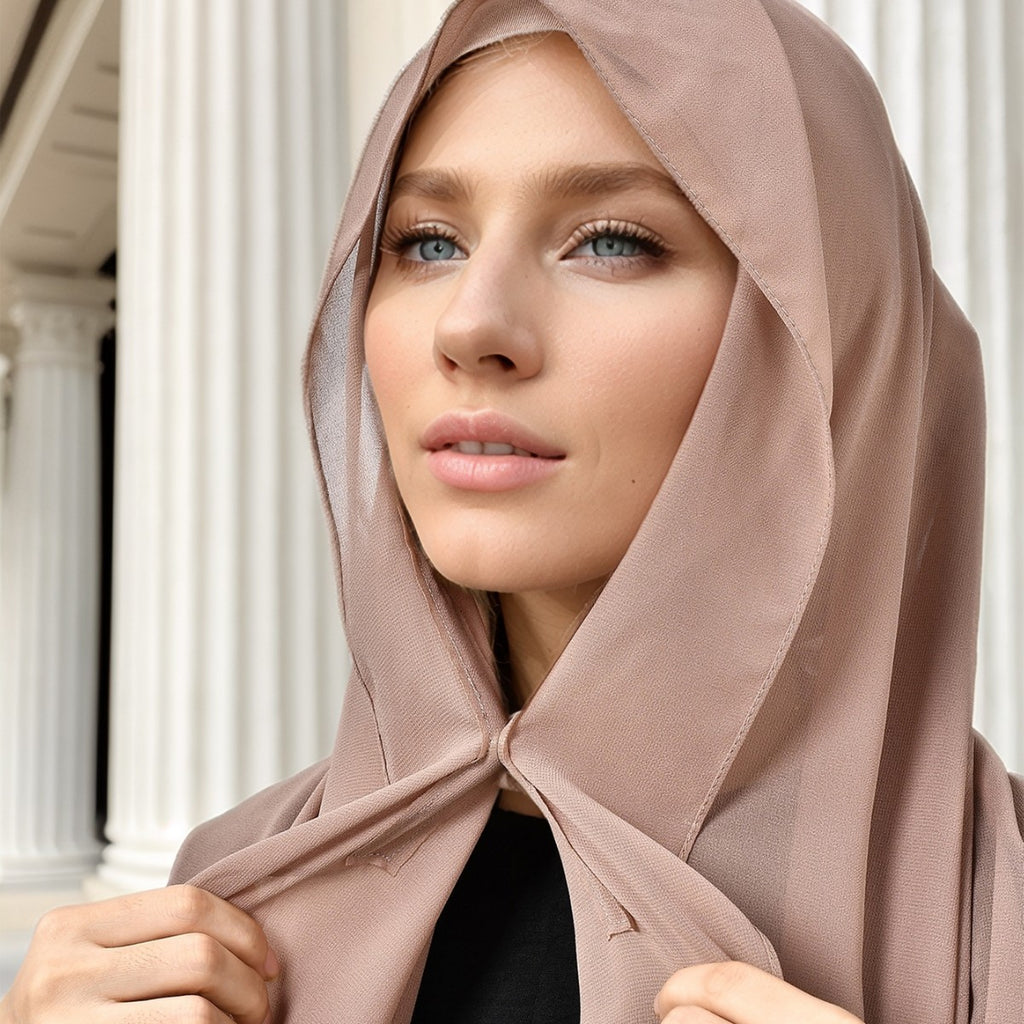 Lazy Chiffon Convenient Headscarf Magnetic Buckle Fixed Anti-drop Solid Color - 𝓢𝓱𝓸𝓹𝓵𝓮𝓬𝔂