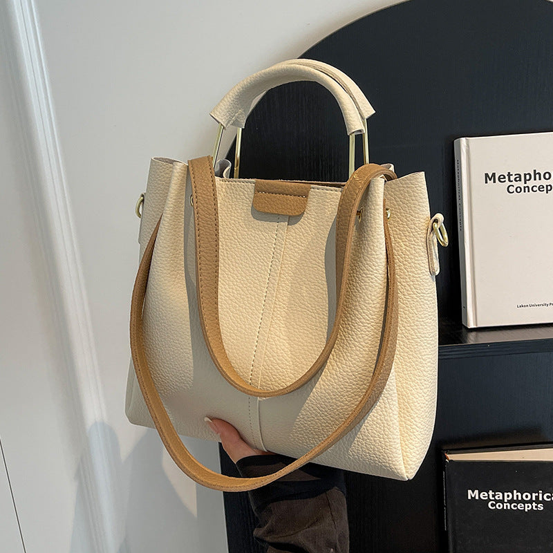 Women's Large-capacity Crossbody Autumn All-matching Korean-style Textured Portable Bucket Bag - 𝓢𝓱𝓸𝓹𝓵𝓮𝓬𝔂