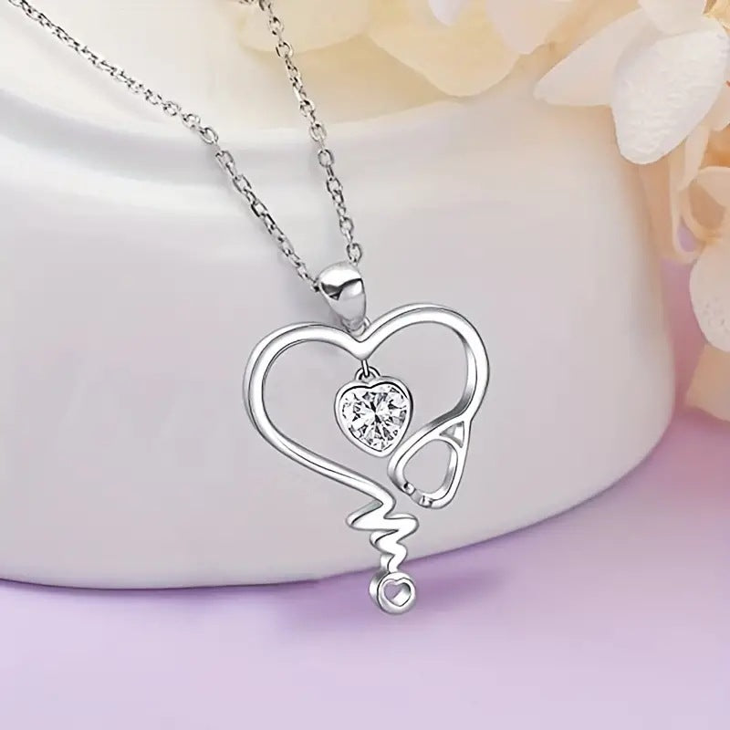 ECG Heart-shaped Exquisite Necklace For Women - 𝓢𝓱𝓸𝓹𝓵𝓮𝓬𝔂
