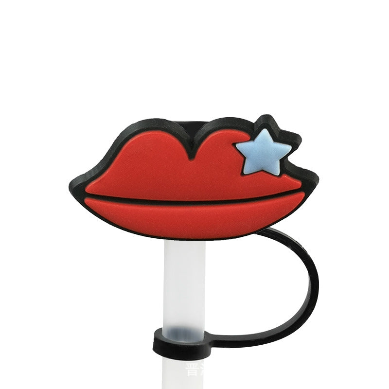 Straw Mouthpiece Silicone Dust Plug Decorative Buckle Clip Personalized Letter Label - 𝓢𝓱𝓸𝓹𝓵𝓮𝓬𝔂