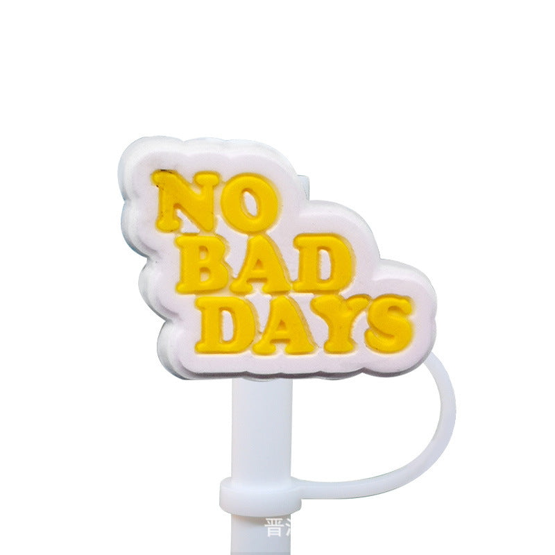 Straw Mouthpiece Silicone Dust Plug Decorative Buckle Clip Personalized Letter Label - 𝓢𝓱𝓸𝓹𝓵𝓮𝓬𝔂