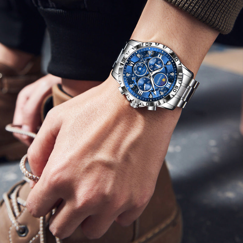 Men's Multi-functional High-grade Quartz Watch Waterproof Luminous - 𝓢𝓱𝓸𝓹𝓵𝓮𝓬𝔂