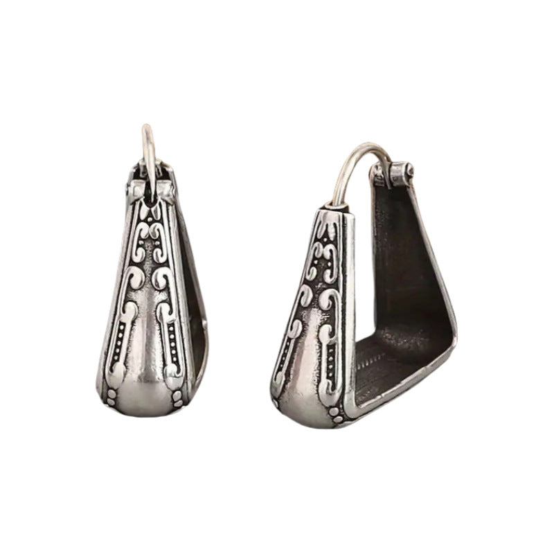 European And American Retro Geometric Carved Pattern Earrings - 𝓢𝓱𝓸𝓹𝓵𝓮𝓬𝔂