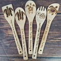 Bamboo Shovel Laser Engraving Pattern Halloween Christmas Bamboo Shovel Cooking Suit Five-piece Set - 𝓢𝓱𝓸𝓹𝓵𝓮𝓬𝔂