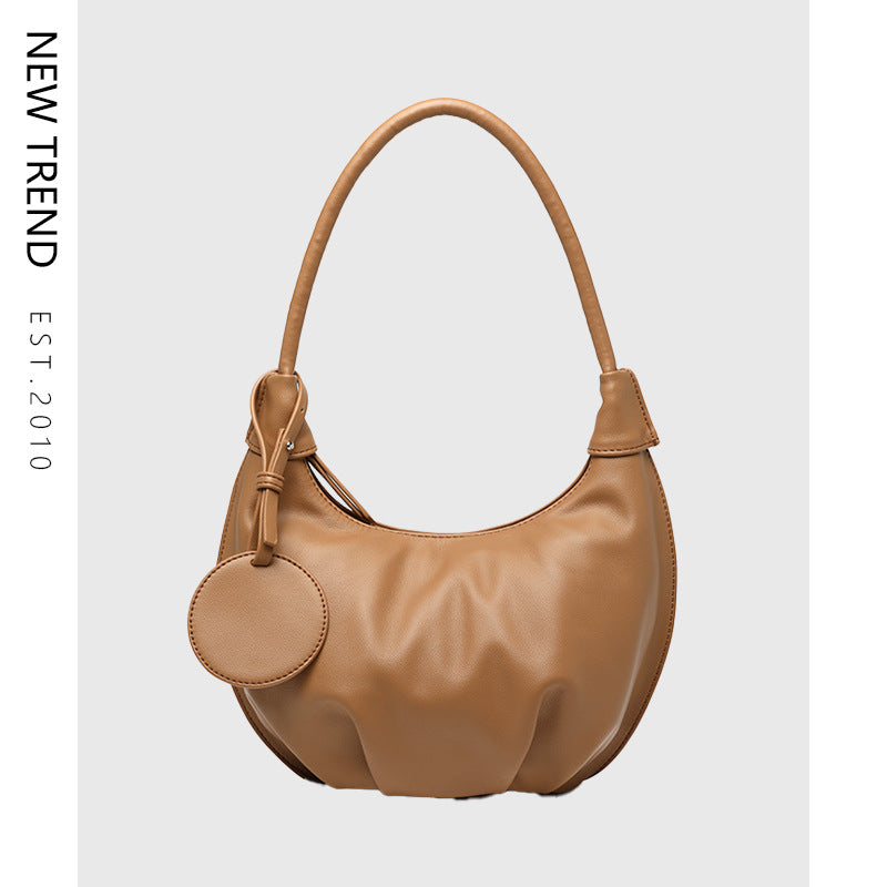 Portable Underarm Bag Leisure Soft Leather Versatile Shoulder Dumpling Bag - 𝓢𝓱𝓸𝓹𝓵𝓮𝓬𝔂