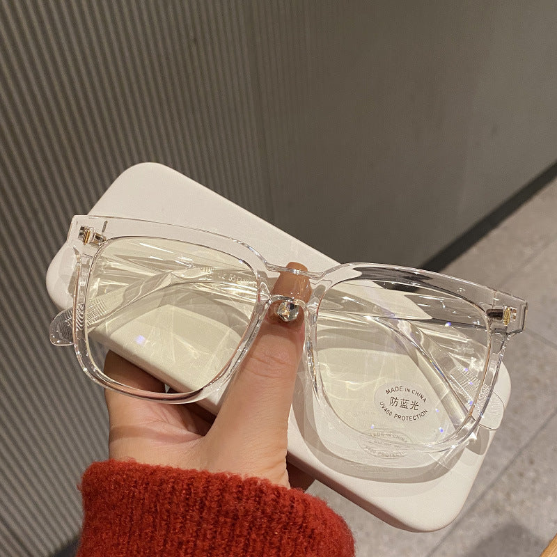 Retro Black Frame Matte Big Rim Round Face Slimming Optical Glasses Anti-blue Light Female - 𝓢𝓱𝓸𝓹𝓵𝓮𝓬𝔂