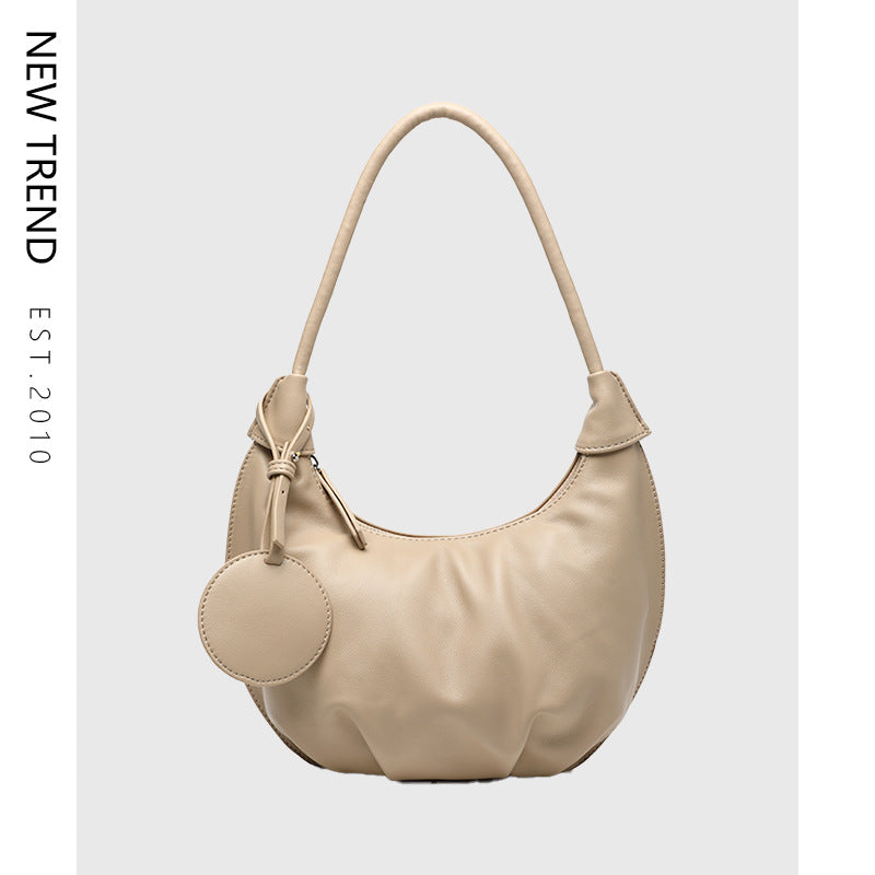 Portable Underarm Bag Leisure Soft Leather Versatile Shoulder Dumpling Bag - 𝓢𝓱𝓸𝓹𝓵𝓮𝓬𝔂