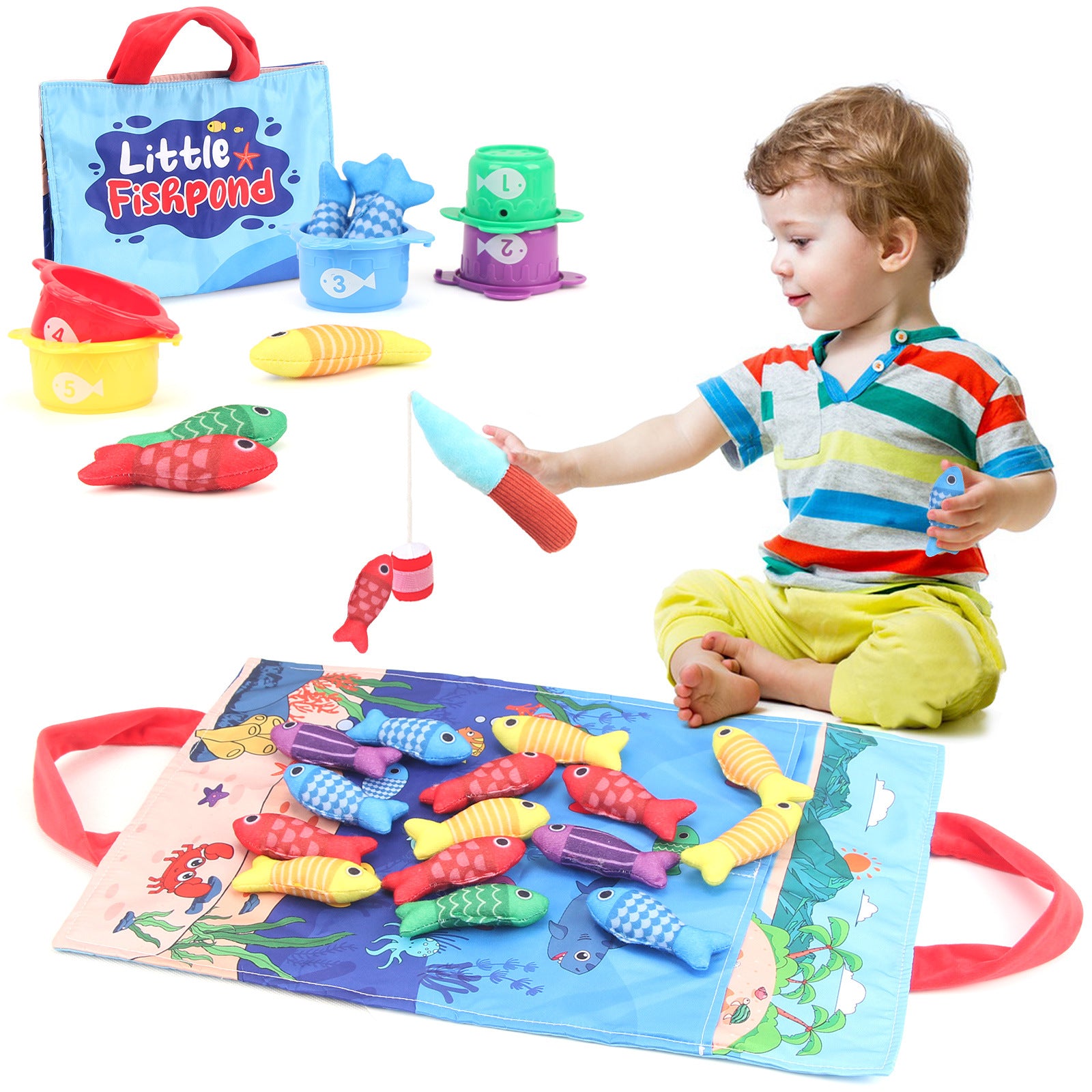 Baby Fishing Toys Three-dimensional Fabric Crawling Early Education Enlightenment - 𝓢𝓱𝓸𝓹𝓵𝓮𝓬𝔂
