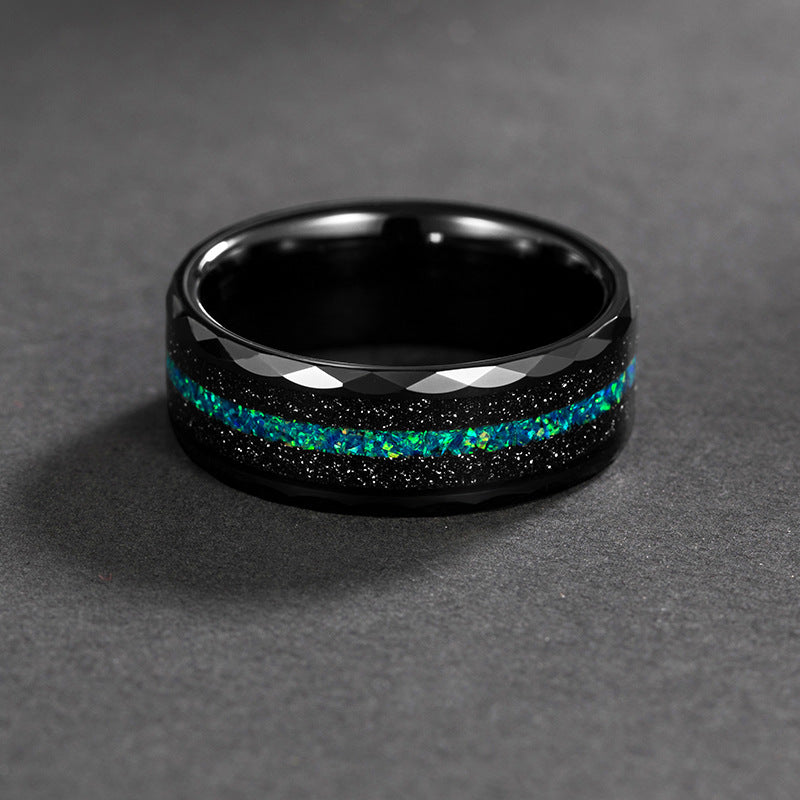 Men's Galaxy Series Light Luxury Tungsten Steel Opal Ring - 𝓢𝓱𝓸𝓹𝓵𝓮𝓬𝔂