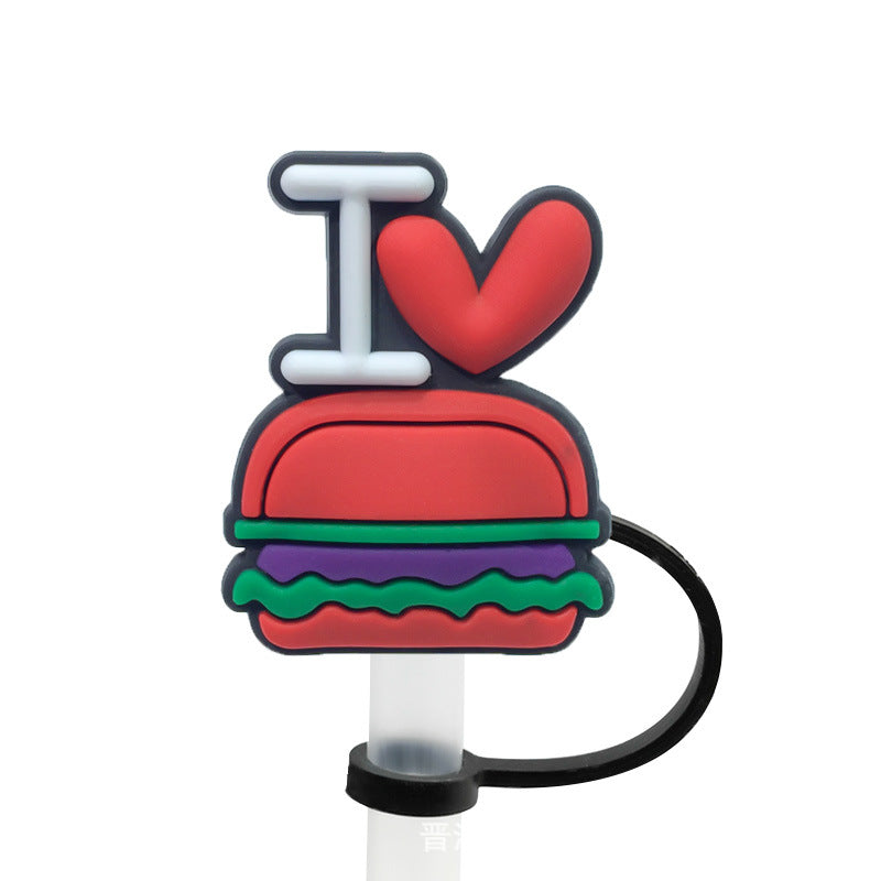 Straw Mouthpiece Silicone Dust Plug Decorative Buckle Clip Personalized Letter Label - 𝓢𝓱𝓸𝓹𝓵𝓮𝓬𝔂