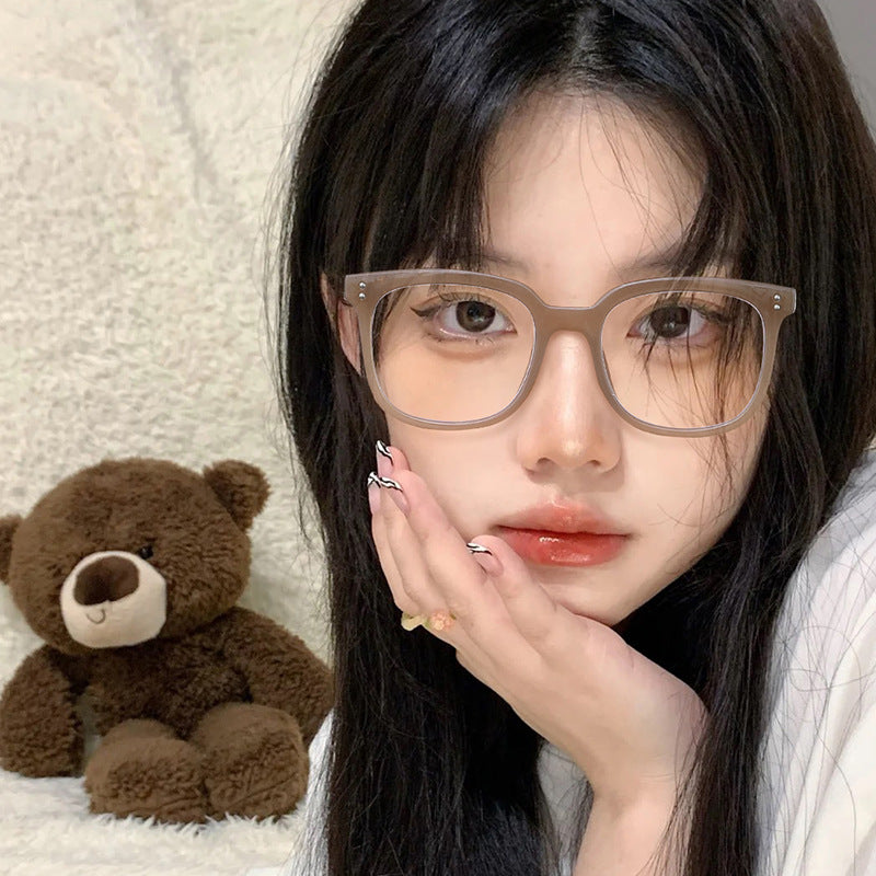 Internet Celebrity Vintage With Large Rims Glasses Women's Korean-style Ins Round Face - 𝓢𝓱𝓸𝓹𝓵𝓮𝓬𝔂