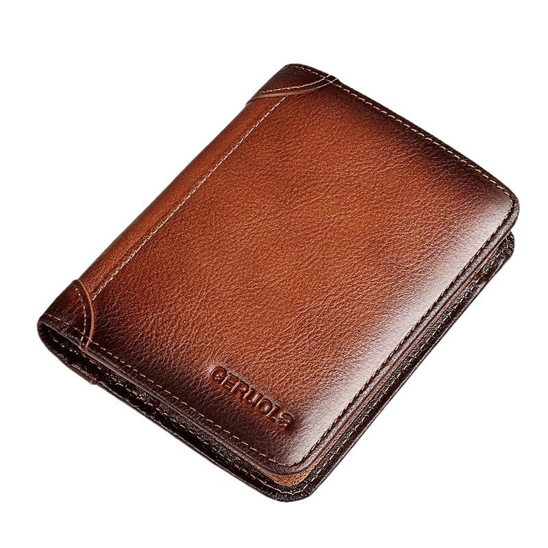 Genuine Leather Anti-theft Swiping Ultra-thin Cheng E Wallet - 𝓢𝓱𝓸𝓹𝓵𝓮𝓬𝔂