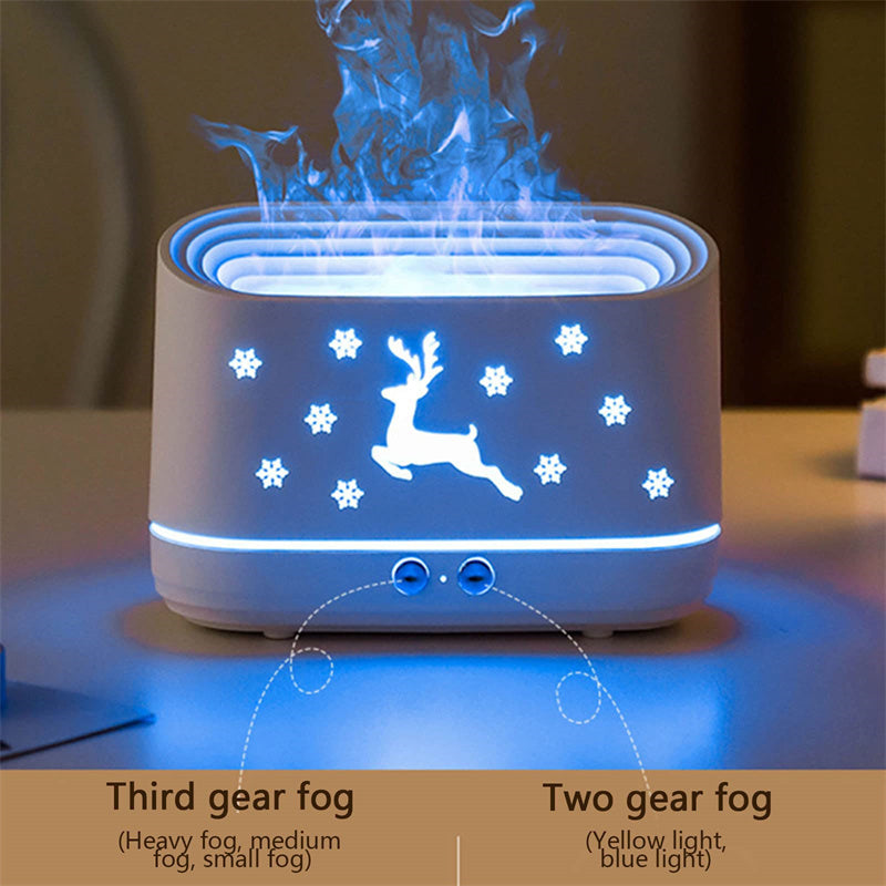 Elk Flame Humidifier Diffuser Mute Household Atmosphere Lamp Christmas Home Decorations - 𝓢𝓱𝓸𝓹𝓵𝓮𝓬𝔂