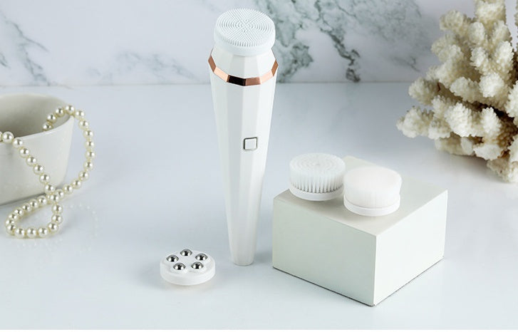 4 In 1 USB Rechargeable Electric Facial Cleansing Brush Soft Skin Care Portable Massager Face Brush Deep Cleaning Device - 𝓢𝓱𝓸𝓹𝓵𝓮𝓬𝔂