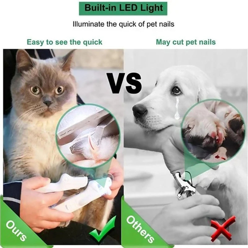 Pet Nail Clippers With LED Light Dogs Cat Nail Scissors Professional Trimmer Tool Care Grooming Supplies - 𝓢𝓱𝓸𝓹𝓵𝓮𝓬𝔂