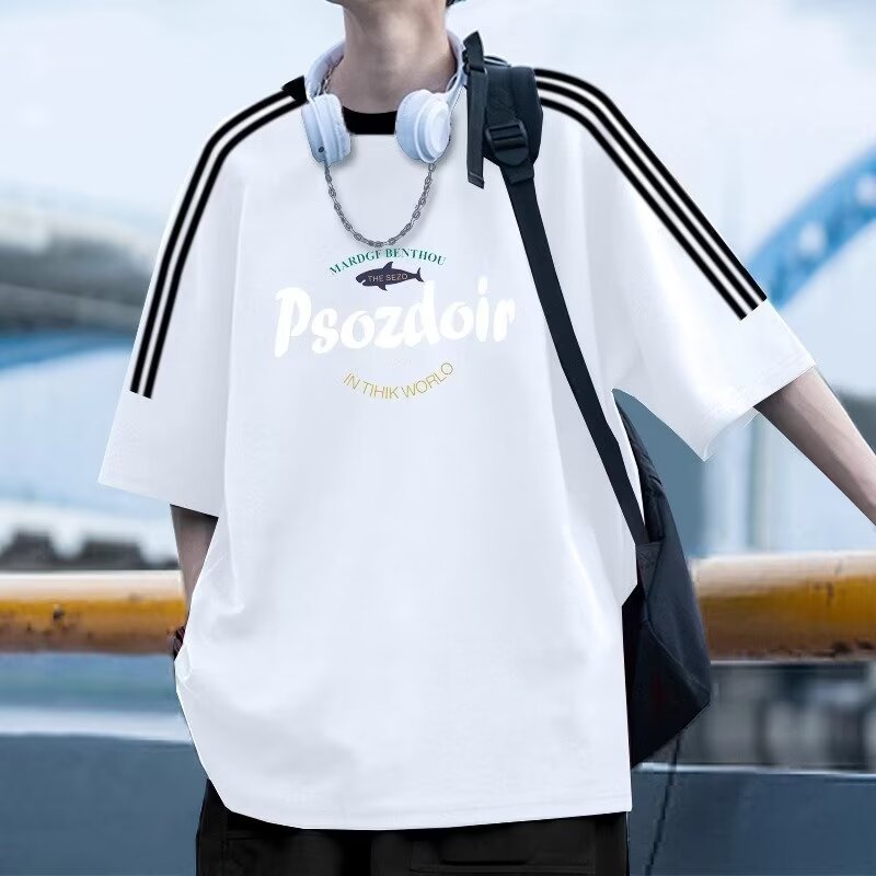 Hip Hop Loose National Fashion Brand Contrast Color Striped Three Bars Top - 𝓢𝓱𝓸𝓹𝓵𝓮𝓬𝔂